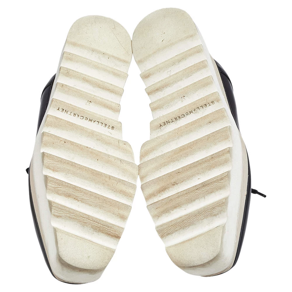 Stella McCartney Black Faux Leather Elyse Platform Derby Sneakers Size 37 For Women 8 Stella McCartney Black Faux Leather Elyse Platform Derby Sneakers Size 37 For Women - Image 6