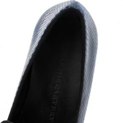 Stella McCartney Blue Faux Snakeskin Embossed Leather Platform Binx Sneakers Size 37 For Women -Stella McCartney Sales luxury women stella mccartney used shoes p554641 006