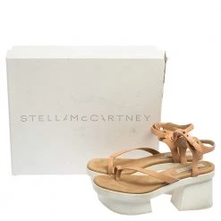Stella McCartney Peach Faux Leather Altea Platform Sandals Size 41 For Women -Stella McCartney Sales luxury women stella mccartney used shoes p556093 003