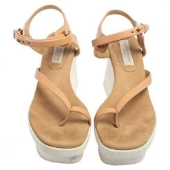Stella McCartney Peach Faux Leather Altea Platform Sandals Size 41 For Women -Stella McCartney Sales luxury women stella mccartney used shoes p556093 004