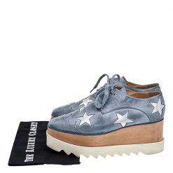 Stella McCartney Blue/Silver Faux Leather Elyse Star Platform Lace Up Sneakers Size 39 For Women 17 Stella McCartney Blue/Silver Faux Leather Elyse Star Platform Lace Up Sneakers Size 39 For Women -Stella McCartney Sales luxury women stella mccartney used shoes p557218 009