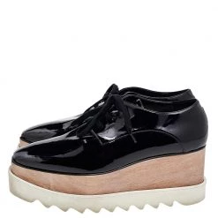 Stella McCartney Black Faux Patent Leather Elyse Platforms Sneakers Size 39 For Women -Stella McCartney Sales luxury women stella mccartney used shoes p557298 001
