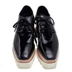 Stella McCartney Black Faux Patent Leather Elyse Platforms Sneakers Size 39 For Women -Stella McCartney Sales luxury women stella mccartney used shoes p557298 003