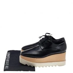 Stella McCartney Black Faux Leather Elyse Platform Derby Size 37.5 For Women -Stella McCartney Sales luxury women stella mccartney used shoes p557394 001
