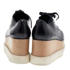 Stella McCartney Black Faux Leather Elyse Platform Derby Size 37.5 For Women -Stella McCartney Sales luxury women stella mccartney used shoes p557394 003