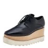 Stella McCartney Black Faux Leather Elyse Platform Derby Size 37.5 For Women