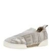 Stella McCartney Grey Faux Suede And Velvet Logo Embossed Slip On Sneakers Size 40 For Women -Stella McCartney Sales luxury women stella mccartney used shoes p557720 006