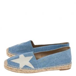 Stella McCartney Blue/White Star Print Denim Rocio Espadrille Flats Size 40 For Women -Stella McCartney Sales luxury women stella mccartney used shoes p559985 002