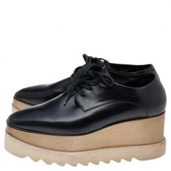 Stella McCartney Black Faux Leather Elyse Platform Derby Size 39 For Women 13 Stella McCartney Black Faux Leather Elyse Platform Derby Size 39 For Women -Stella McCartney Sales luxury women stella mccartney used shoes p565186 003