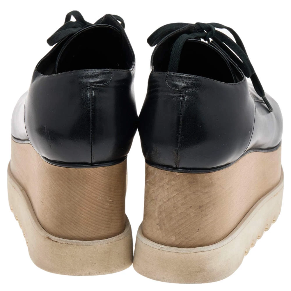 Stella McCartney Black Faux Leather Elyse Platform Derby Size 39 For Women 7 Stella McCartney Black Faux Leather Elyse Platform Derby Size 39 For Women - Image 5