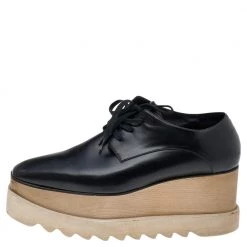 Stella McCartney Black Faux Leather Elyse Platform Derby Size 39 For Women 11 Stella McCartney Black Faux Leather Elyse Platform Derby Size 39 For Women -Stella McCartney Sales luxury women stella mccartney used shoes p565186 008