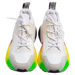 Stella McCartney White Faux Leather And Faux Suede Eclypse Low-Top Sneakers Size 39 For Women -Stella McCartney Sales luxury women stella mccartney used shoes p571464 005