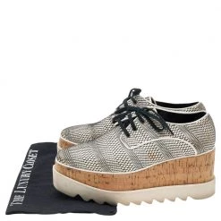 Stella McCartney Monochrome Woven Faux Leather Elyse Star Platform Lace Up Derby Size 36.5 For Women -Stella McCartney Sales luxury women stella mccartney used shoes p572678 001