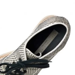 Stella McCartney Monochrome Woven Faux Leather Elyse Star Platform Lace Up Derby Size 36.5 For Women -Stella McCartney Sales luxury women stella mccartney used shoes p572678 005