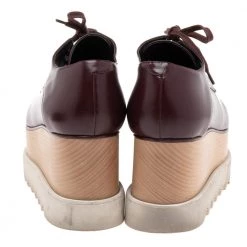 Stella McCartney Burgundy Faux Leather Elyse Platform Sneakers Size 39 For Women -Stella McCartney Sales luxury women stella mccartney used shoes p572792 008