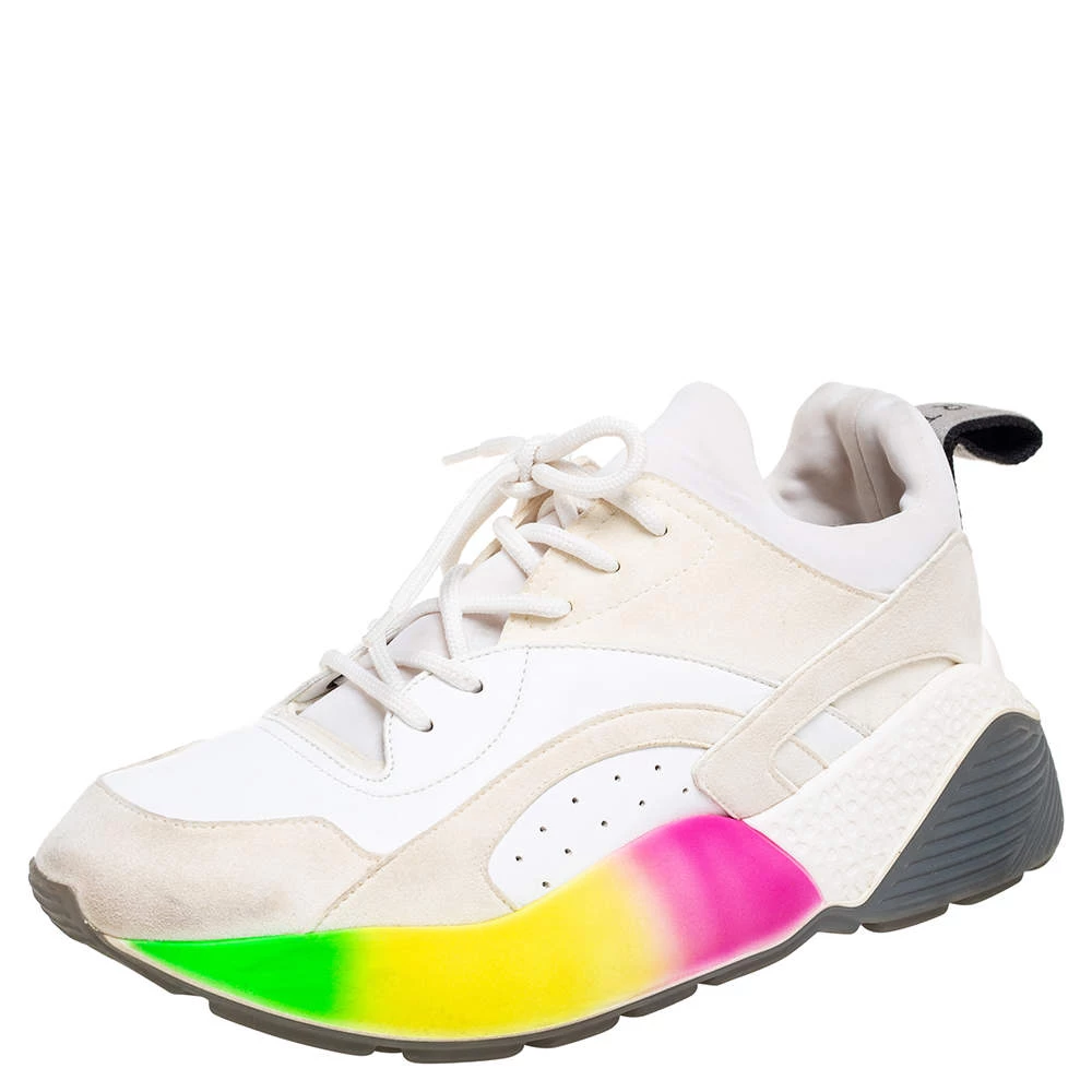 Stella McCartney Multicolor Faux Leather And Faux Suede Eclypse Low-Top Sneakers Size 39 For Women 3 Stella McCartney Multicolor Faux Leather And Faux Suede Eclypse Low-Top Sneakers Size 39 For Women