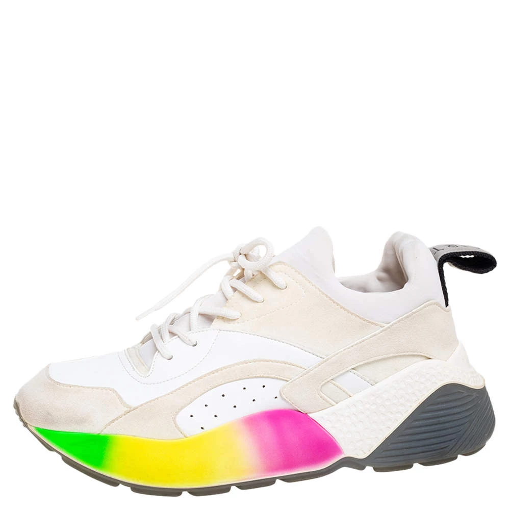 Stella McCartney Multicolor Faux Leather And Faux Suede Eclypse Low-Top Sneakers Size 39 For Women 4 Stella McCartney Multicolor Faux Leather And Faux Suede Eclypse Low-Top Sneakers Size 39 For Women - Image 2