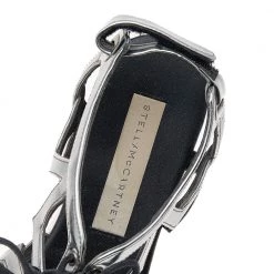 Stella McCartney Metallic Grey Faux Leather Hackney Platform Sandals Size 36 For Women -Stella McCartney Sales luxury women stella mccartney used shoes p578161 005