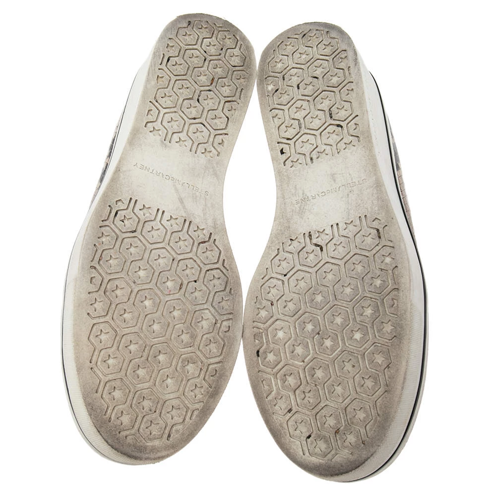 Stella McCartney Beige/Black Python Embossed Leather Platform Sneakers Size 37 For Women 8 Stella McCartney Beige/Black Python Embossed Leather Platform Sneakers Size 37 For Women - Image 6