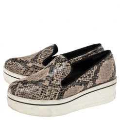 Stella McCartney Beige/Black Python Embossed Leather Platform Sneakers Size 37 For Women 13 Stella McCartney Beige/Black Python Embossed Leather Platform Sneakers Size 37 For Women -Stella McCartney Sales luxury women stella mccartney used shoes p582568 008