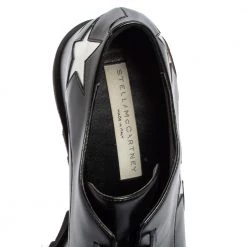 Stella McCartney Black Faux Leather Elyse Star Platform Lace Up Sneakers Size 39 For Women -Stella McCartney Sales luxury women stella mccartney used shoes p582828 007