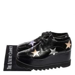 Stella McCartney Black Faux Leather Elyse Star Platform Lace Up Sneakers Size 39 For Women -Stella McCartney Sales luxury women stella mccartney used shoes p582828 1643360220 010