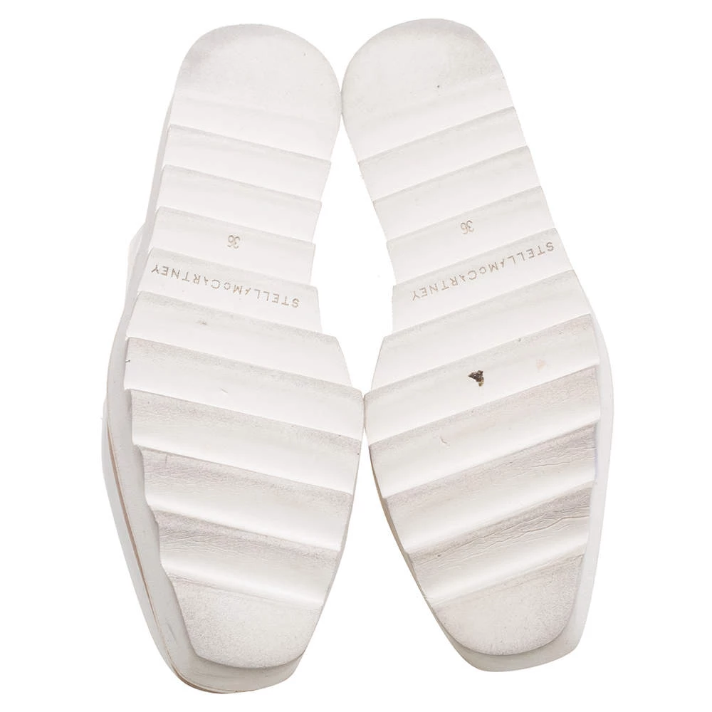 Stella McCartney White Faux Leather Elyse Cutout Platform Derby Size 36 For Women 8 Stella McCartney White Faux Leather Elyse Cutout Platform Derby Size 36 For Women - Image 6