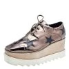 Stella McCartney Metallic Brown/Black Faux Leather Elyse Star Platform Derby Size 38 For Women -Stella McCartney Sales luxury women stella mccartney used shoes p592633 005