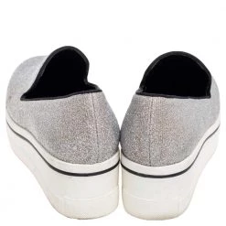 Stella McCartney Grey Glitter Platform Sneakers Size 35 For Women -Stella McCartney Sales luxury women stella mccartney used shoes p592668 005