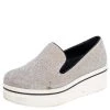 Stella McCartney Grey Glitter Platform Sneakers Size 35 For Women