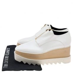 Stella McCartney White Faux Leather Elyse Platform Zip Sneakers Size 36 For Women -Stella McCartney Sales luxury women stella mccartney used shoes p592724 001