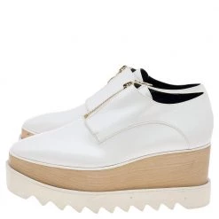 Stella McCartney White Faux Leather Elyse Platform Zip Sneakers Size 36 For Women -Stella McCartney Sales luxury women stella mccartney used shoes p592724 002