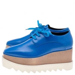 Stella McCartney Blue Faux Leather Elyse Platform Sneakers Size 36 For Women -Stella McCartney Sales luxury women stella mccartney used shoes p592731 002