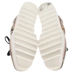 Stella McCartney Brown Faux Leather And Faux Fur Elyse Star Platform Sneakers Size 37 For Women -Stella McCartney Sales luxury women stella mccartney used shoes p592767 008