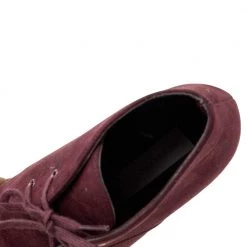 Stella McCartney Burgundy Faux Suede Lace Up Wedge Boots Size 37 For Women -Stella McCartney Sales luxury women stella mccartney used shoes p592962 007