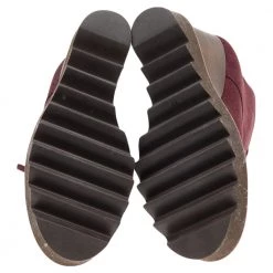 Stella McCartney Burgundy Faux Suede Lace Up Wedge Boots Size 37 For Women -Stella McCartney Sales luxury women stella mccartney used shoes p592962 008