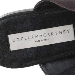 Stella McCartney Burgundy Faux Croc Embossed Leather Mules Size 37.5 For Women -Stella McCartney Sales luxury women stella mccartney used shoes p593053 004
