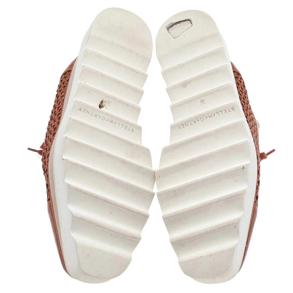 Stella McCartney Brown Faux Leather Elyse Platform Lace Up Derby Size 36 For Women 8 Stella McCartney Brown Faux Leather Elyse Platform Lace Up Derby Size 36 For Women - Image 6