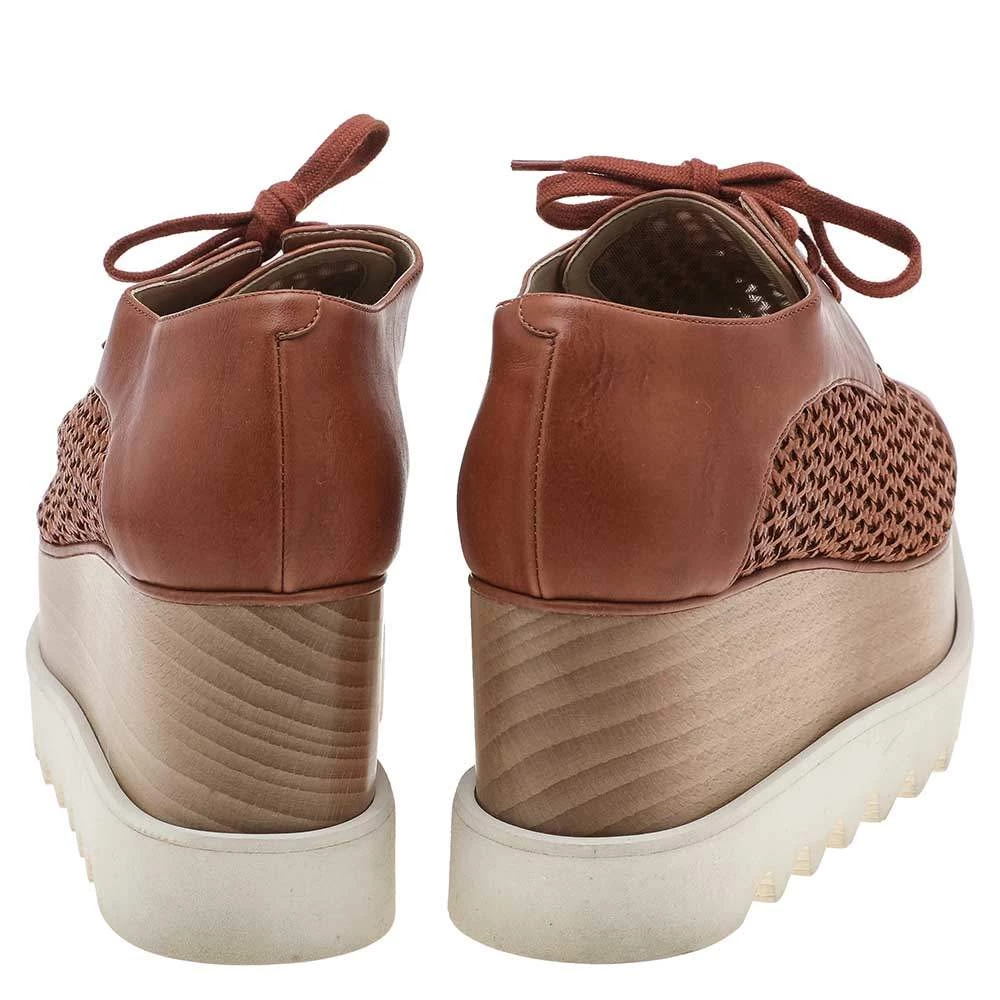 Stella McCartney Brown Faux Leather Elyse Platform Lace Up Derby Size 36 For Women 7 Stella McCartney Brown Faux Leather Elyse Platform Lace Up Derby Size 36 For Women - Image 5