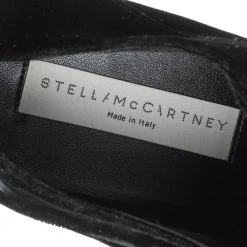 Stella McCartney Black Velvet Elyse Platform Lace Up Derby Size 36 For Women -Stella McCartney Sales luxury women stella mccartney used shoes p593993 002