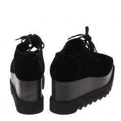 Stella McCartney Black Velvet Elyse Platform Lace Up Derby Size 36 For Women -Stella McCartney Sales luxury women stella mccartney used shoes p593993 003