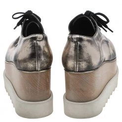 Stella McCartney Metallic Two Tone Faux Leather Elyse Lace Up Derby Size 36 For Women -Stella McCartney Sales luxury women stella mccartney used shoes p594011 005