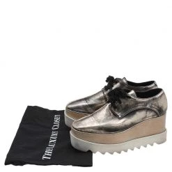 Stella McCartney Metallic Two Tone Faux Leather Elyse Lace Up Derby Size 36 For Women -Stella McCartney Sales luxury women stella mccartney used shoes p594011 008