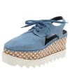 Stella McCartney Blue Cut Out Denim Elyse Platform Slingback Derby Size 36 For Women -Stella McCartney Sales luxury women stella mccartney used shoes p594029 002