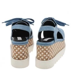 Stella McCartney Blue Cut Out Denim Elyse Platform Slingback Derby Size 36 For Women -Stella McCartney Sales luxury women stella mccartney used shoes p594029 005