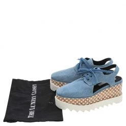Stella McCartney Blue Cut Out Denim Elyse Platform Slingback Derby Size 36 For Women -Stella McCartney Sales luxury women stella mccartney used shoes p594029 008