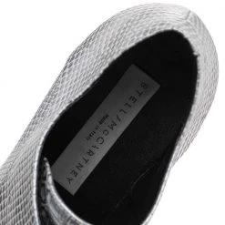 Stella McCartney Metallic Silver Faux Python Embossed Leather Elyse Platform Derby Size 36 For Women -Stella McCartney Sales luxury women stella mccartney used shoes p594054 003