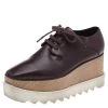 Stella McCartney Burgundy Faux Leather Elyse Platform Lace Up Derby Size 36 For Women -Stella McCartney Sales luxury women stella mccartney used shoes p594056 002