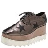 Stella McCartney Metallic Brown Faux Leather Elyse Star Platform Lace Up Derby Size 36 For Women -Stella McCartney Sales luxury women stella mccartney used shoes p594059 009
