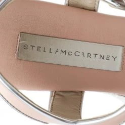 Stella McCartney Beige Faux Leather Geena Marble Wedge Platform Sandals Size 36 For Women -Stella McCartney Sales luxury women stella mccartney used shoes p594063 006